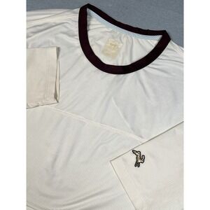Tracksmith Long Sleeve Crewneck XL‎ Ivory Burgundy Performance Running Huckberry